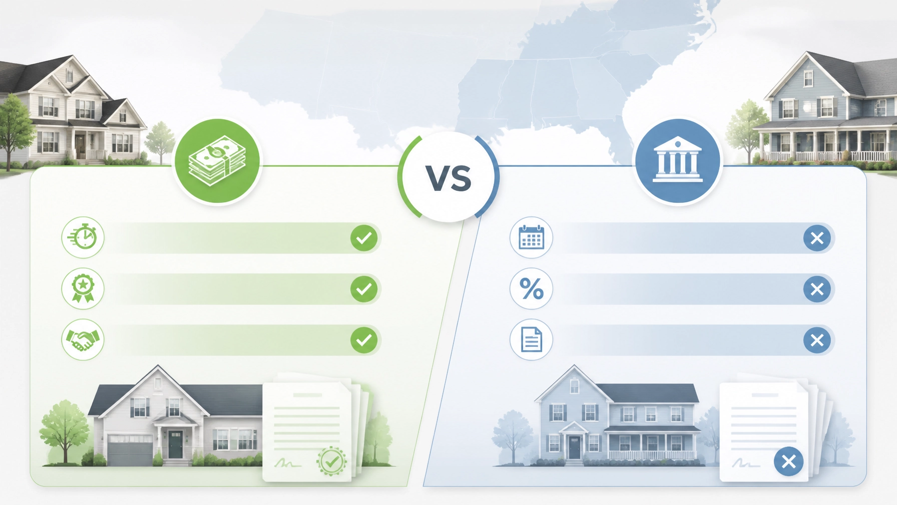 An infographic comparing two home financing options.