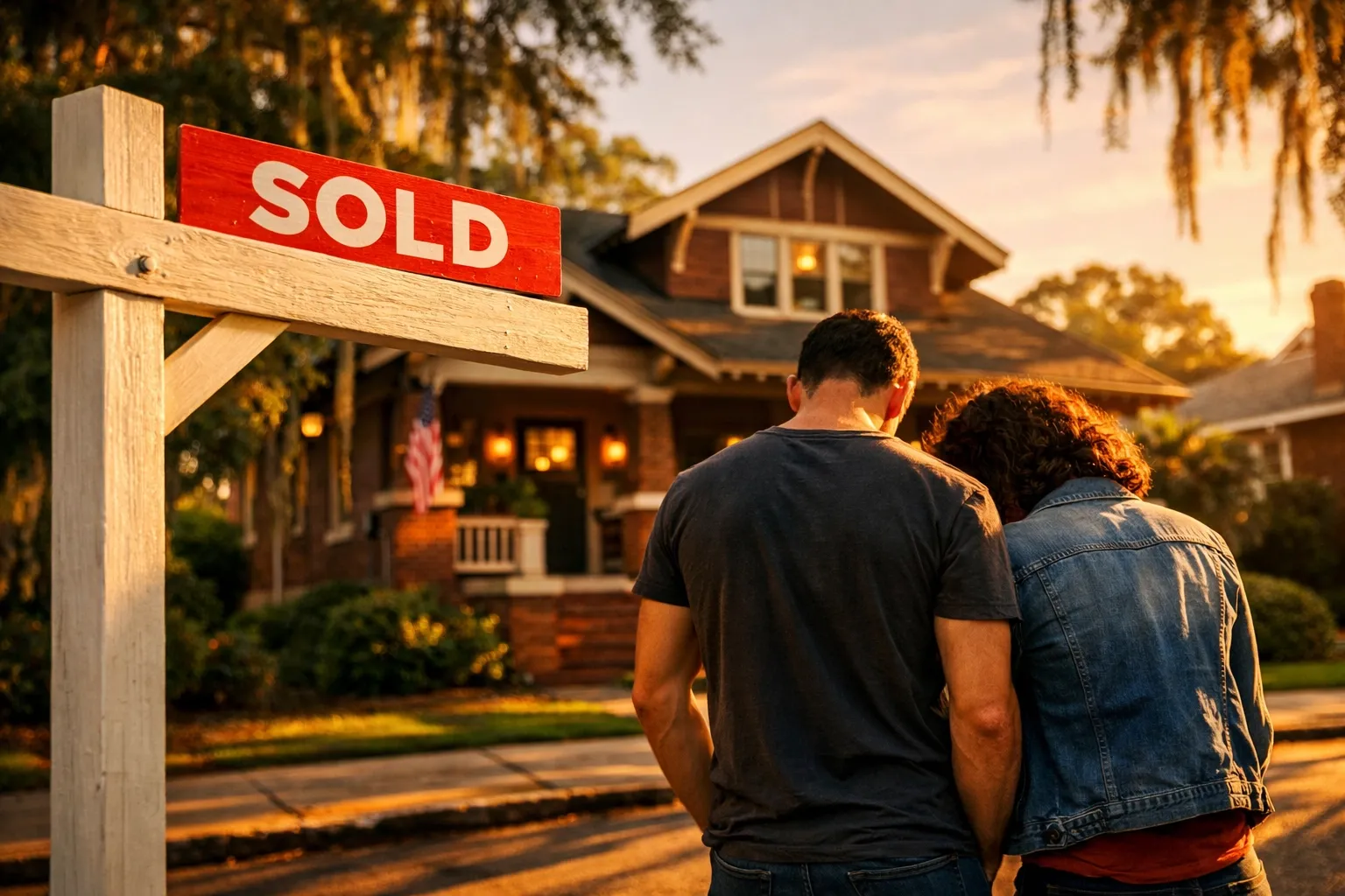 Happy couple who supplied a home offer in all cash.