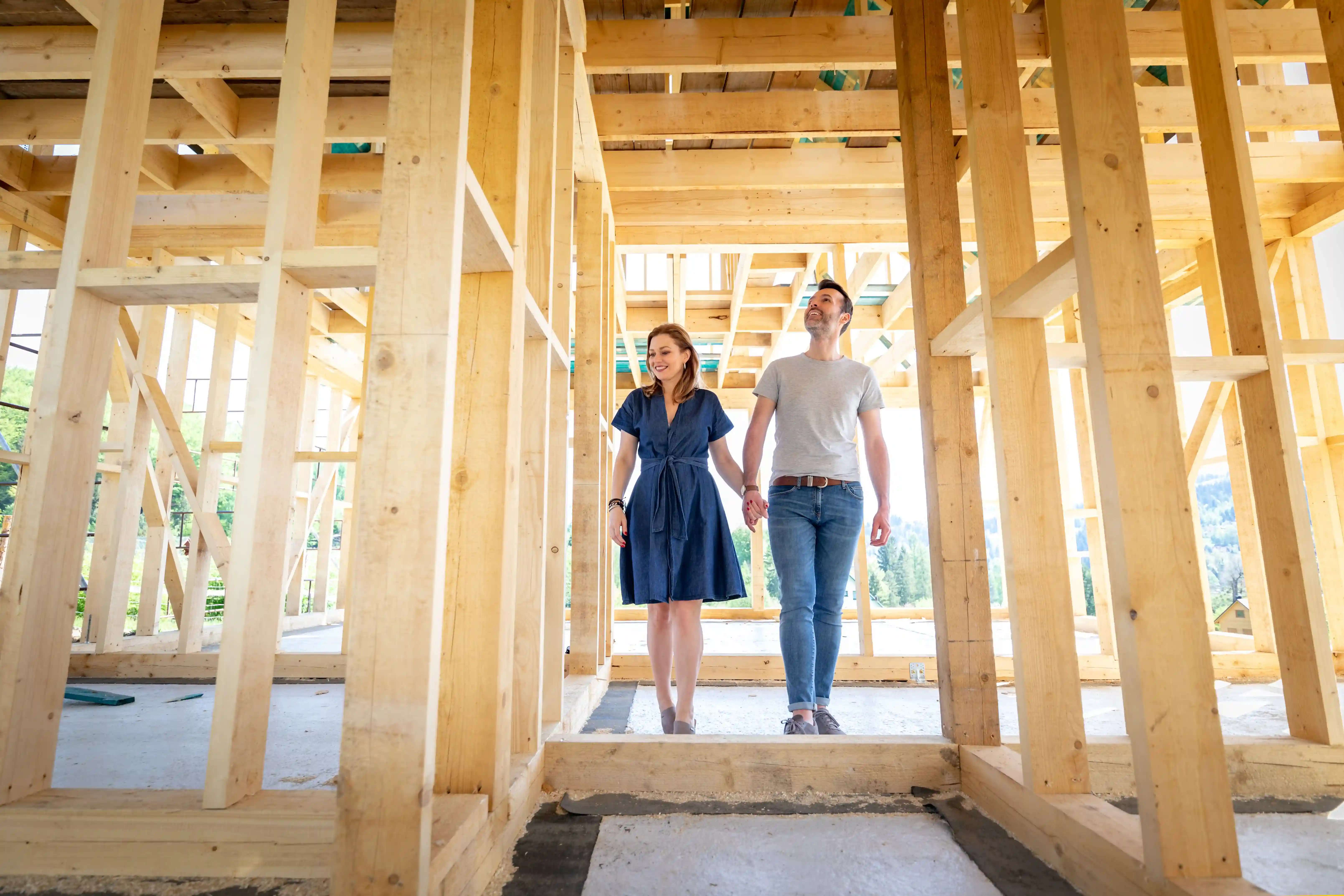 New Home Owners Walking Through Construction