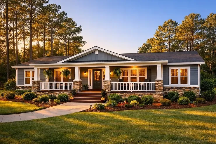 A well maintained single story home with a nice sunset.