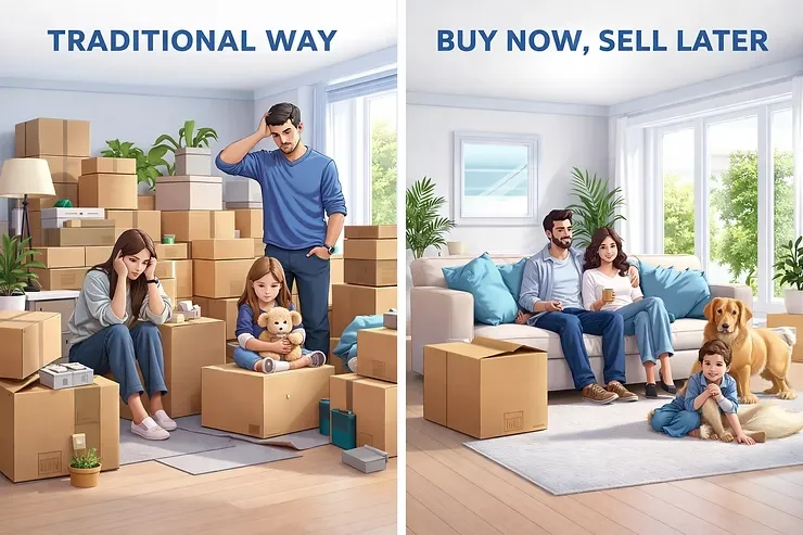 A comparrison of an experience of traditional way vs Buy Now, Sell Later